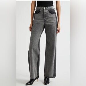 NWT Veronica Beard Taylor Two-Tone High Waist Jean Volcanic Stone Colorblock -28